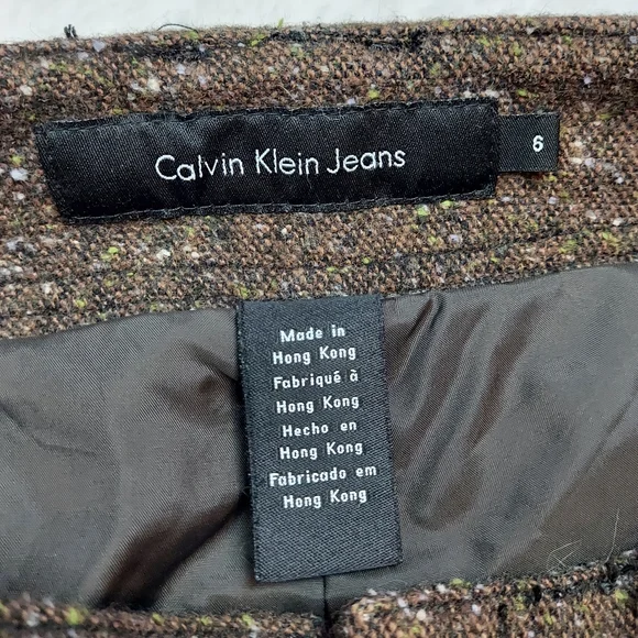 Calvin Klein Jeans Wool Blend Lined Dress Pants Mid Rise Straight Leg Size 6 - Picture 9 of 12